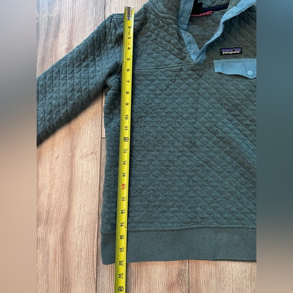 Patagonia Sweater Womens Size XS Green Organic Cotton Quilted Snap T Pullover - Picture 7 of 10
